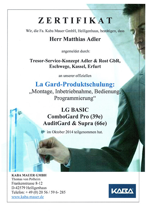 Mauer La Gard Zertifikat 2014